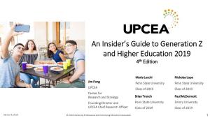 An Insider's Guide to Generation Z and Higher Education 2019
