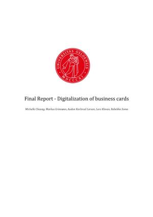 Final Report - Digitalization of Business Cards