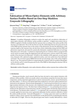 Fabrication of Micro-Optics Elements with Arbitrary Surface Profiles