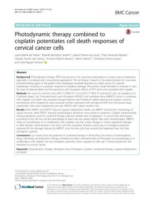 Photodynamic Therapy Combined to Cisplatin Potentiates Cell Death