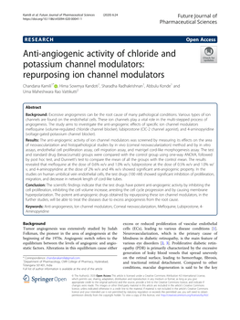 Anti-Angiogenic Activity of Chloride and Potassium Channel Modulators