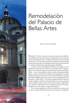 Remodelación Del Palacio De Bellas Artes