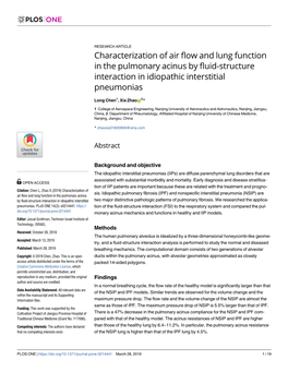 Characterization of Air Flow and Lung Function in the Pulmonary Acinus by Fluid-Structure Interaction in Idiopathic Interstitial Pneumonias