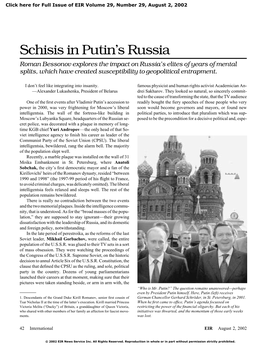 Schisis in Putin's Russia