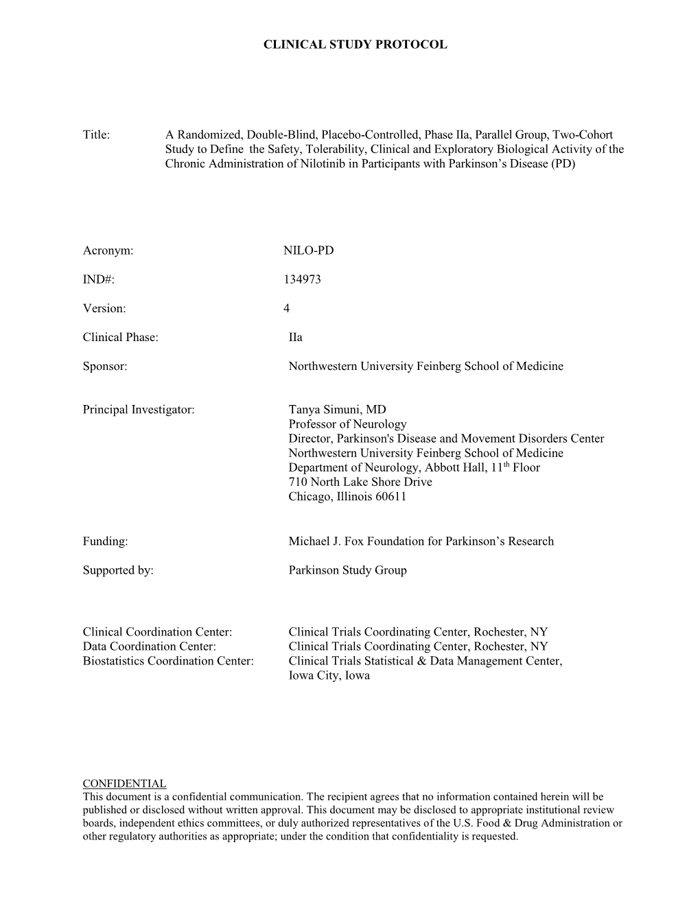 Study Protocol & Schedule of Activities