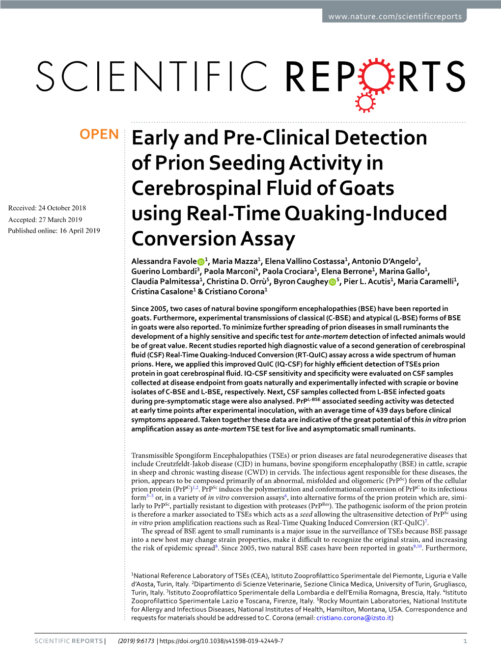 Early and Pre-Clinical Detection of Prion Seeding Activity In