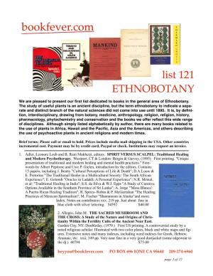 Ethnobotany List 121