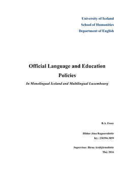 Official Language and Education Policies