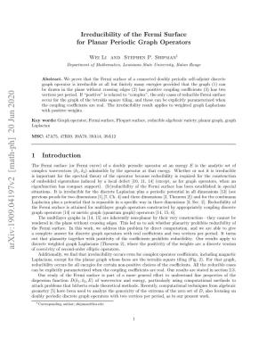 Irreducibility of the Fermi Surface for Planar Periodic Graph Operators