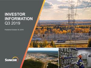 Suncor Energy – Investor Presentation 2019 Q3