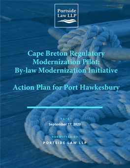Portside Law Cape Breton Bylaw Modernization RFP Workplan