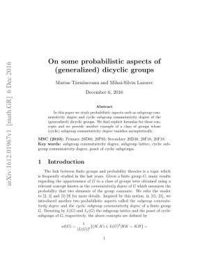 On Some Probabilistic Aspects of (Generalized) Dicyclic Groups