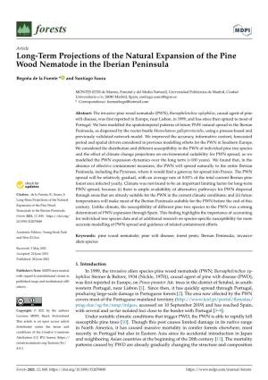 Long-Term Projections of the Natural Expansion of the Pine Wood Nematode in the Iberian Peninsula