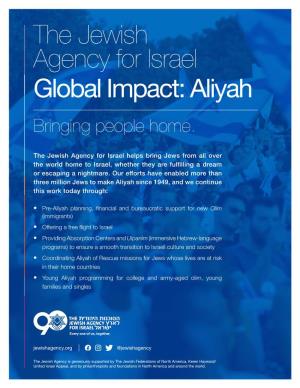 The Jewish Agency for Israel Global Impact: Aliyah Bringing People Home