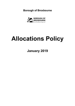 Allocations Policy