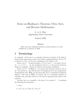 Notes on Hindman's Theorem, Ultrafilters, and Reverse Mathematics
