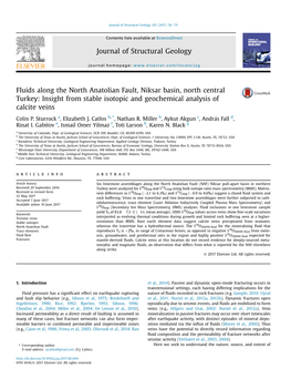 Fluids Along the North Anatolian Fault, Niksar Basin, North Central Turkey: Insight from Stable Isotopic and Geochemical Analysis of Calcite Veins