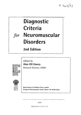 Diagnostic Criteria for Neuromuscular Disorders 2Nd Edition