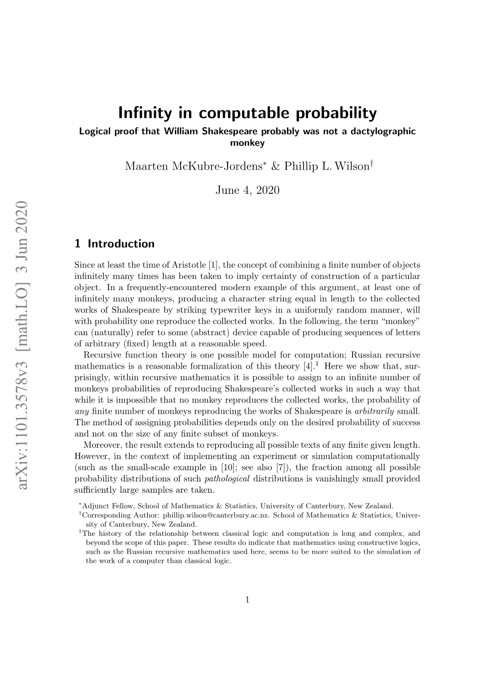 Infinity in Computable Probability