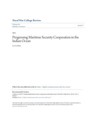 Progressing Maritime Security Cooperation in the Indian Ocean Lee Cordner