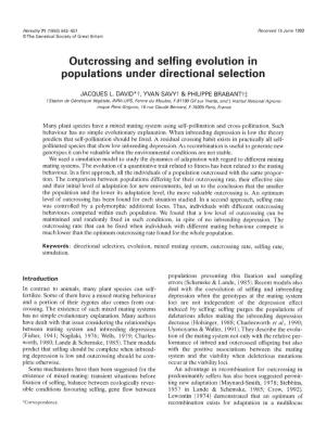 Outcrossing and Selfing Evolution in Populations Under Directional Selection