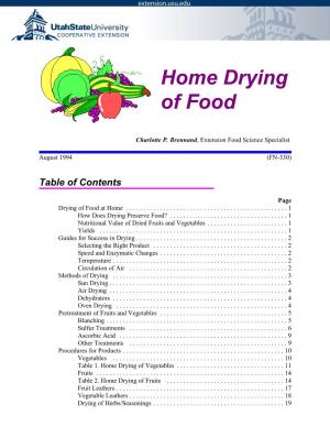 Drying Foods at Home