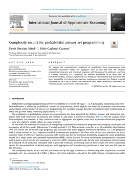 Complexity Results for Probabilistic Answer Set Programming