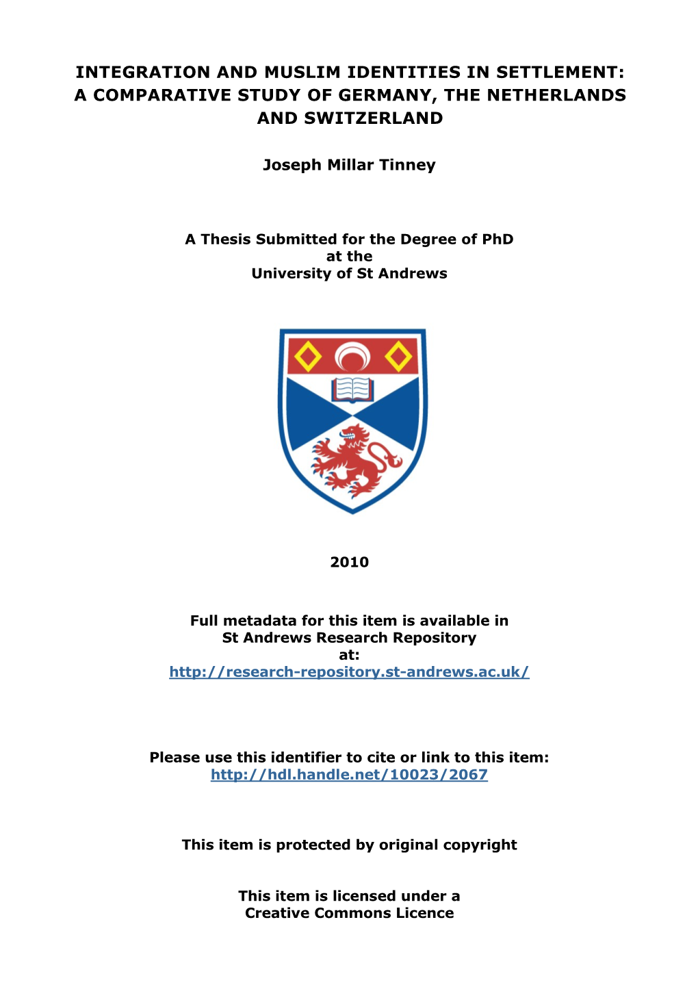 Joseph M. Tinney Phd Thesis