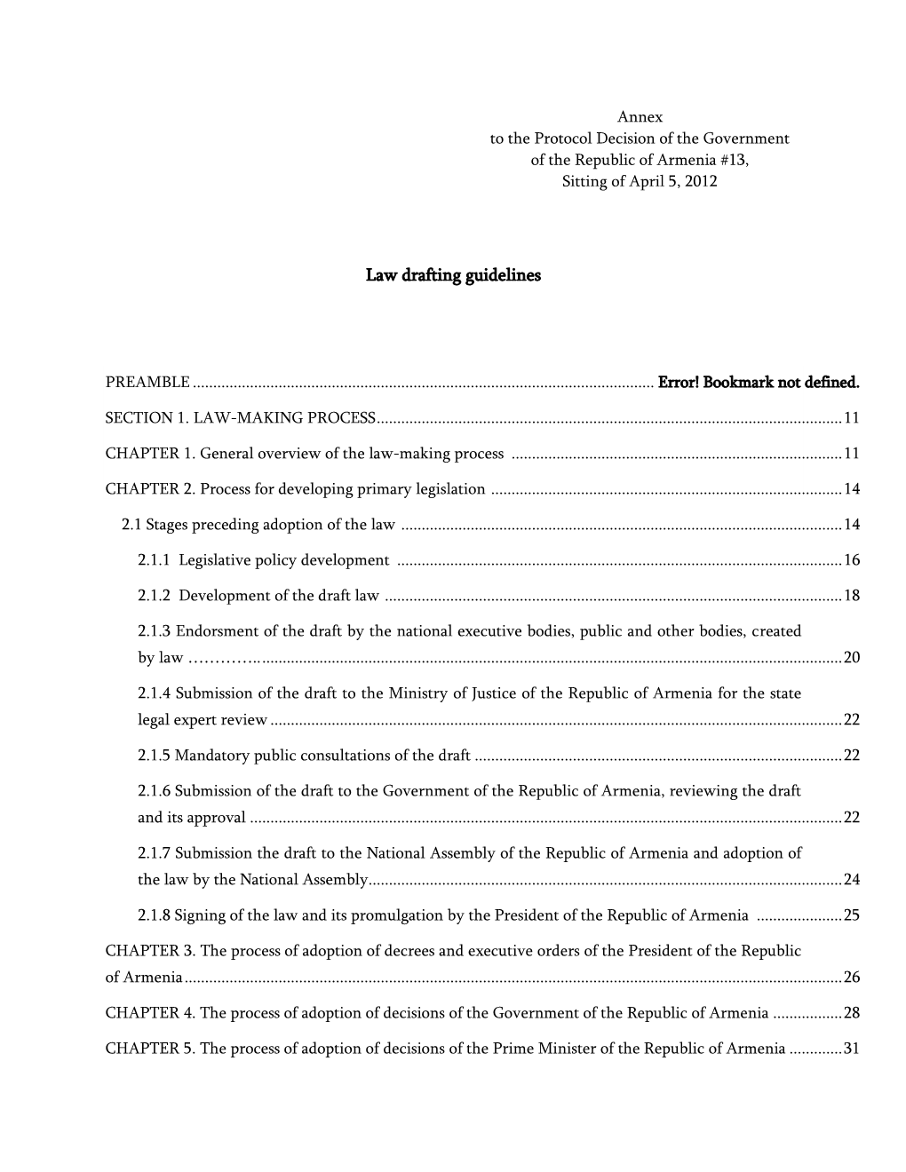 Law Drafting Guidelines (As of 2012)