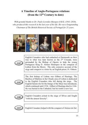A Timeline of Anglo-Portuguese Relations (From the 12Th Century to Date)