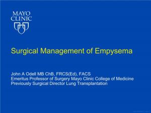 Surgical Management of Empysema