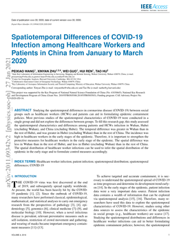 Spatiotemporal Differences of COVID-19 Infection Among Healthcare Workers and Patients in China from January to March 2020