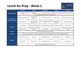 Lunch for Prep - Week 1