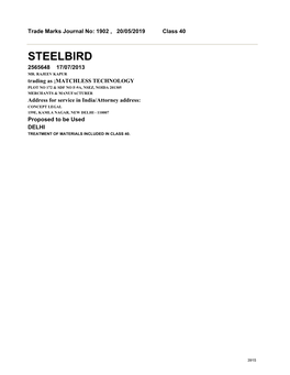 Steelbird 2565648 17/07/2013 Mr