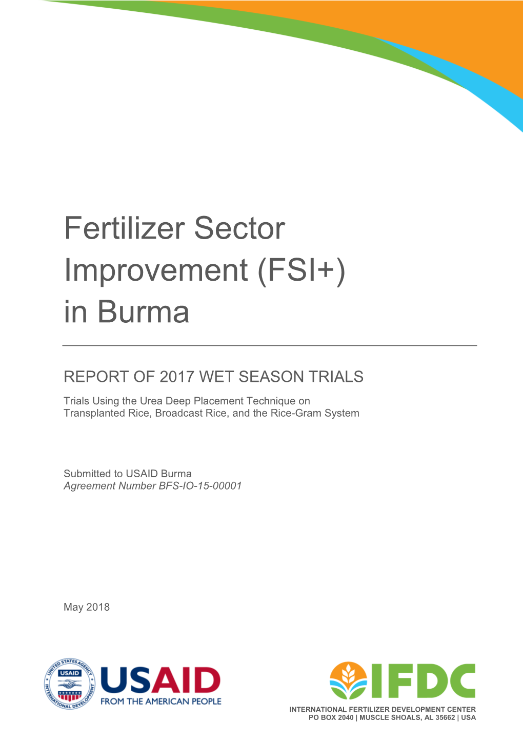 Fertilizer Sector Improvement (FSI+) in Burma
