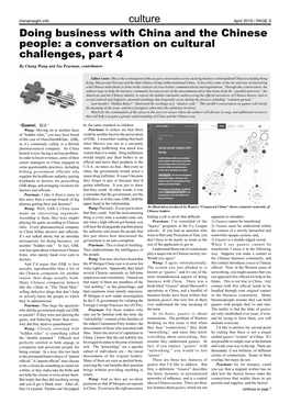 Culture Doing Business with China and the Chinese