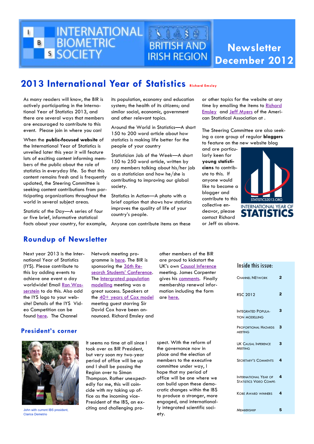 Newsletter December 2012