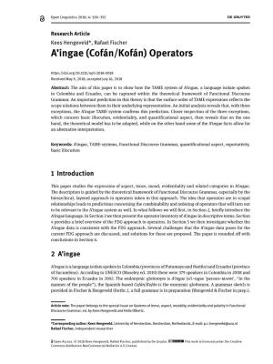 A'ingae (Cofán/Kofán) Operators