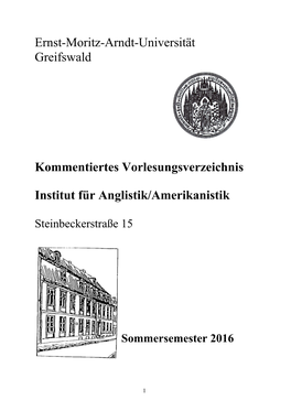 Ernst-Moritz-Arndt-Universität Greifswald Kommentiertes