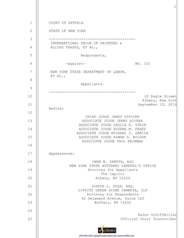 Transcript of Proceedings in the Court of Appeals Of