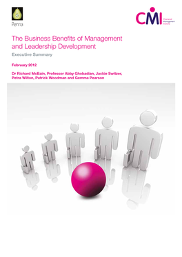 The Business Benefits of Management and Leadership Development Executive Summary