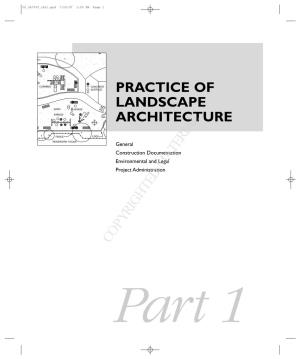 Practice of Landscape Architecture