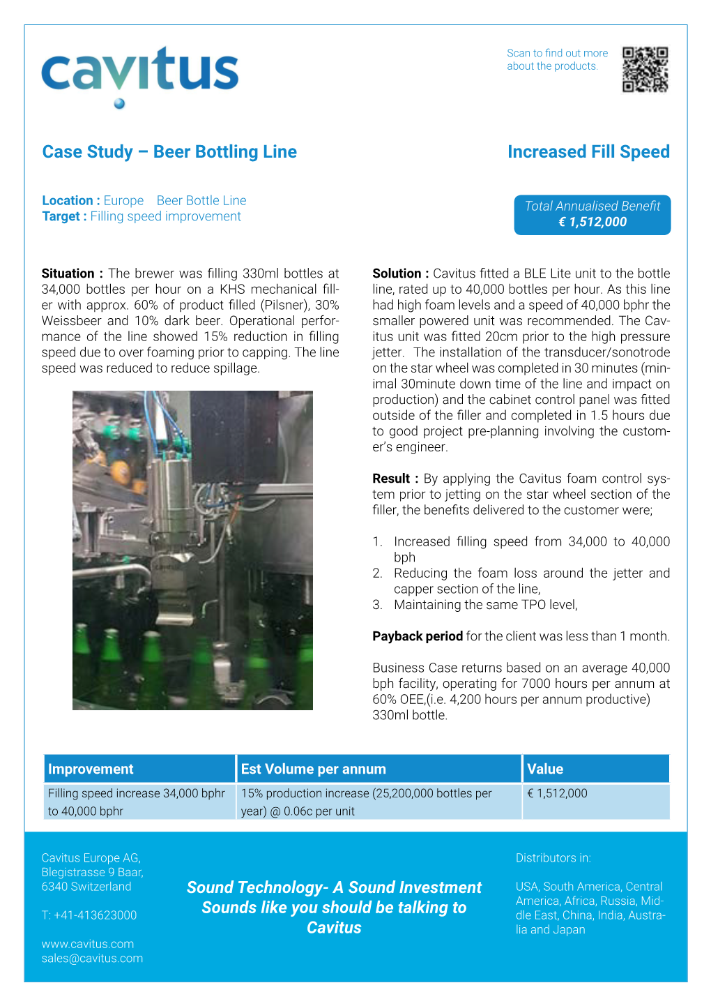 Case Study – Beer Bottling Line Increased Fill Speed