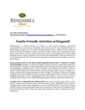 Family Friendly Activities at Kingsmill