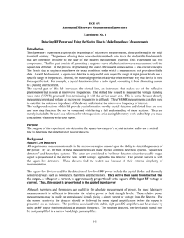1-1 ECE 451 Automated Microwave Measurements Laboratory