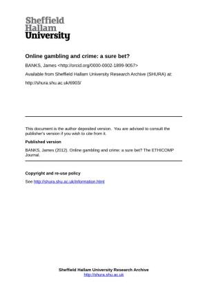 Online Gambling and Crime: a Sure Bet?