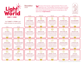 Light the World 2020 Prompt Calendar US Version