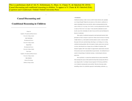 Causal Discounting and Conditional Reasoning in Children