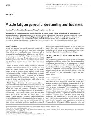 Muscle Fatigue: General Understanding and Treatment