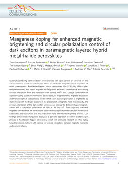 Manganese Doping for Enhanced Magnetic Brightening and Circular Polarization Control of Dark Excitons in Paramagnetic Layered Hybrid Metal-Halide Perovskites